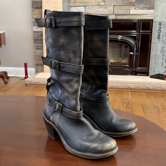 Frye Shoes - Frye Leather Moto 3 strap boots